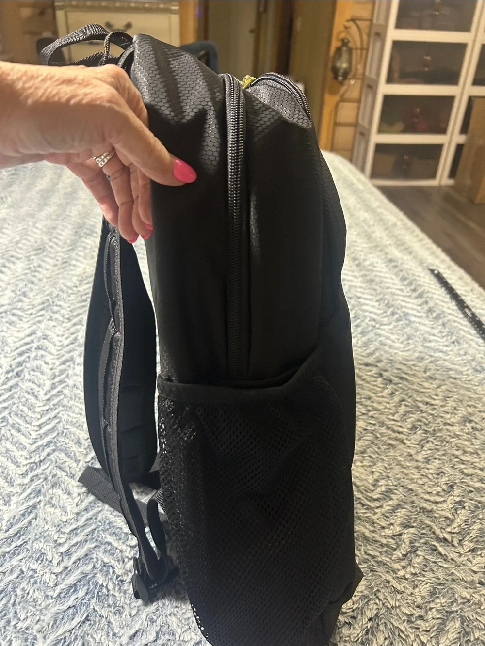 Adidas Excel 6 Black Backpack with Gold Metallic Logo Accent